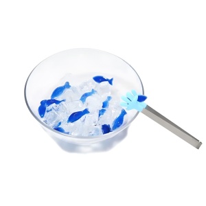 Cleste Creativ pentru Mancare, Flippy, Model Manute din Silicon, 14.5x3 cm, Rezistent la Temperaturi Inalte si Coroziune, Albastru - Img 2