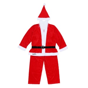 Costum Mos Craciun Flippy® Baiat, 10-12 ani, 5 piese, Catifea - Img 1