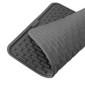 Covoras din Silicon pentru Scurgere Vase, Flippy, Uz Casnic, Rezistent la Temperaturi Ridicate, Izolator, 43x32.5 cm, Negru - Img 8