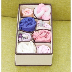 Cutie De Depozitare, Flippy, Pentru Lenjerie, Sosete Si Sutiene, Material Textil, 8 Compartimente, 32 x 16 x 10 cm, Culoare Bej - Img 2