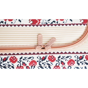 Cutie de Depozitare Pliabila, Flippy, 66 L din Bumbac si In, 52 x 42 x 39 cm, Fereastra Frontala, 2 Usi de Acces cu Fermoar Bidirectional, Cadru Metalic, Suport Baza Stabil din Plastic, Motiv Traditional Model 7 - Img 7