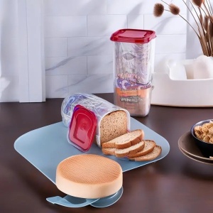 Cutie Depozitare Paine, Flippy, din Plastic, 34 x 13 cm, Pastreaza Prospetimea, Capac Rosu - Img 3