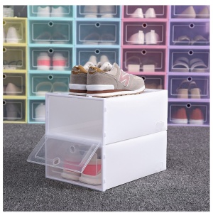 Cutie pentru Pantofi, Flippy, Tip Sertar, din Plastic, Stivuibila, Usa Frontala, 31 x 21.5 x 12.5 cm, Transparent - Img 4
