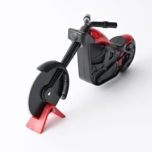 Cutit pizza creativ Flippy, in forma de motocicleta, cu suport pentru cutit, 21.5 x 9.5 cm, otel/PP, negru - Img 3