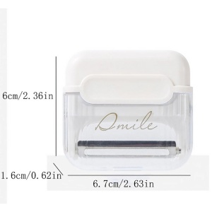 Decojitor/Curatator manual de legume si fructe, Flippy, portabil, cu magnet, doua lame, Inox, Alb, 6.7x6x1.6 cm - Img 3