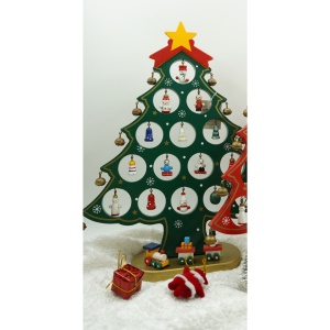 Decoratiune Craciun, Brad, Verde, 15 cavitati cu ornamente, 25.5 cm x 33 cm, Lemn, Flippy - Img 5