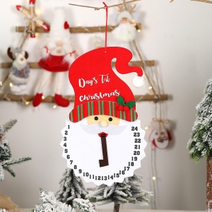 Decoratiune de Craciun Flippy, Advent calendar, numara zilele pana la Craciun, model Mos Craciun, material poliester, 37 x 22 cm, rosu - Img 7