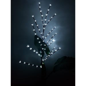Decoratiune Luminoasa Crenguta cu Baterii 72 LED -uri Flori Alb Rece - Img 3