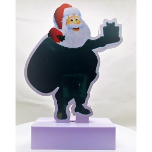 Decoratiune Luminoasa cu Baterii/USB Neon Model Mos Craciun 20 cm Alb Rece - Img 2
