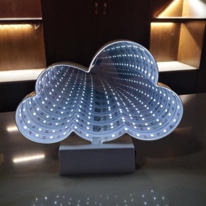 Decoratiune Luminoasa cu Baterii/USB Neon Model Norisor 20 cm Alb Rece - Img 1