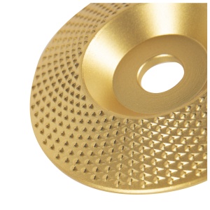Disc plat, auriu, de rindeluit lemn, 98mm - Img 3