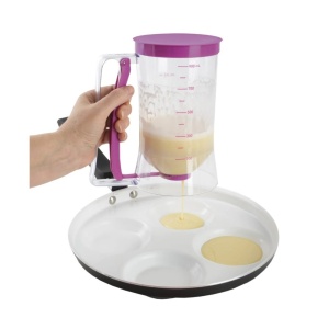 Dispenser de aluat pentru prajituri Flippy, Batter Dispenser, din plastic, maner cu arc, 900 ml, usor de manipulat si utilizat, Mov - Img 3