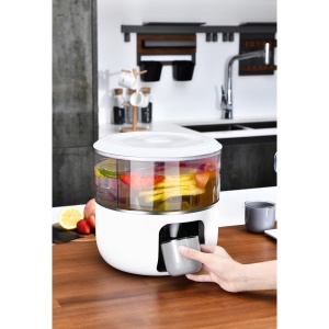 Dozator de apa Flippy, 3 compartimente rotative, capacitate mare de 3l, alb - Img 2