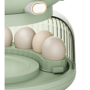 Dozator Etajat de Cereale Flippy, Rotativ 360, 6 Compartimente, Capacitate 10L, Cofraj Special pentru Oua, Vas pentru Scurgerea Cerealelor, 35x27.5 cm, Verde - Img 7