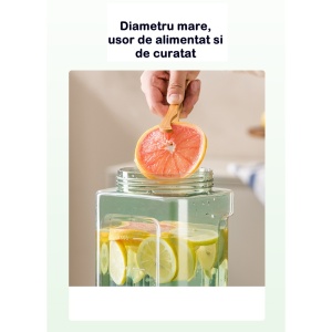 Dozator portabil pentru bauturi Flippy, 3.5 litri, capac etans, duza deschidere/inchidere, recipent din plastic, gradat, filtru, maner, pentru diverse bauturi, 29.7 x 14.1 x 14.4 cm, verde - Img 6