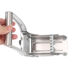 Feliator manual Flippy, pentru cartofi pai si legume, din inox, cu 2 dimensiuni de feliere, 25.5 x 11.7 cm, argintiu - Img 5
