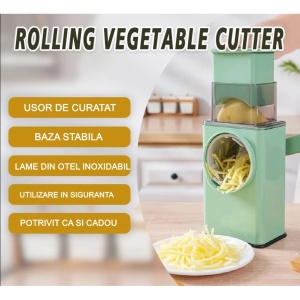 Feliator manual pentru legume Flippy, 3 lame din otel inxodabil, 3 tipuri de feliere, material carcasa ABS, latime maxima feliere 4 mm, baza de tip ventuza, usor si sigur de utilizat, 28.5 x 9,2 x 13.5 cm, verde - Img 8