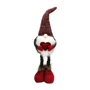 Figurina Decorativa, Pentru Craciun, Flippy, Spiridus, Omul Padurii Indragostit, Picioare Telescopice, Inaltime reglabila 42 - 52 cm, Rosu - Img 1