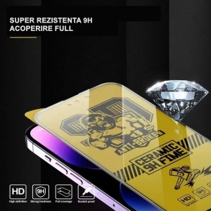 Folie de protectie Ceramica Flippy®, Transparenta HD, 9H, pentru Apple iPhone 15 Pro margini negre - Img 4