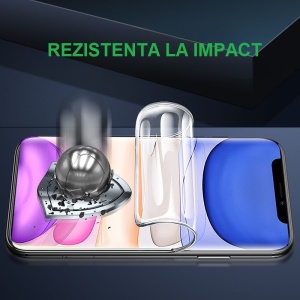Folie de Protectie, Flippy, pentru iPhone 15 Plus, Flexible Hidrogel Protectie Blue Ray, Full Cover, Reparare Automata, Transparent - Img 4