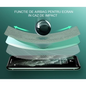 Folie de Sticla Securizata pentru Apple iPhone 15 Plus, Flippy, Lumina Verde Anti-Blue Ray, Auto-Aplicare, Protectie Completa 9D, Verde - Img 10
