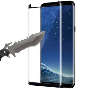 Folie Sticla Curbata Samsung Galaxy S8 Full Glue 4D/5D Negru - Img 3