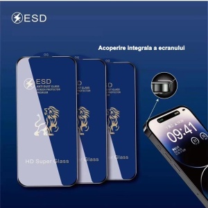 Folie Sticla securizata Flippy compatibila cu Xiaomi Redmi Note 12 Pro 5G Full Sticla ESD, Top Glass, Anti-static, Negru - Img 5