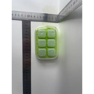Forma pentru gheata cu presa Flippy, din silicon alimentar, 6 cuburi, caserola pentru depozitare, usor de folosit si curatat, 10.5 x 7.5 x 4.1 cm, verde - Img 9
