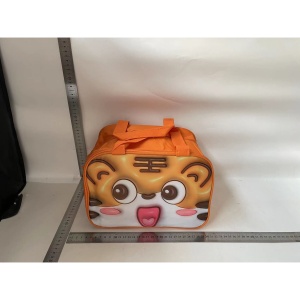 Geantă Frigorifică, Flippy, cu Desene Animat 3D, Portabilă pentru Copii, de Prânz, din Pânză Oxford, 27.5x18x20 cm, Model Tigru, Portocaliu - Img 2