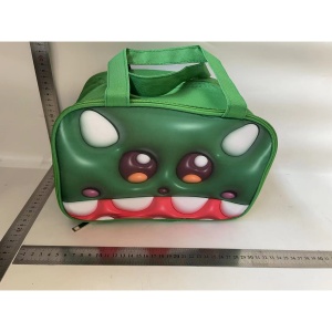 Geantă Frigorifică, Flippy, cu Desene Animat 3D, Portabilă pentru Copii, de Prânz, din Pânză Oxford, 27.5x18x20 cm, Model Crocodil, Verde - Img 2