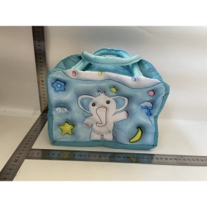 Geantă Frigorifică, Flippy, cu Desene Animate 3D, Portabilă pentru Copii, de Prânz, din Pânză Oxford, 23x13x19 cm, Model Elefantel, Albastru - Img 2