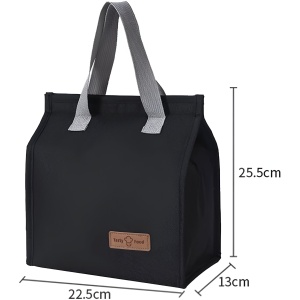 Geanta Termoizolanta Tip Bento Bag Flippy, Camping Cooler, Aluminiu, 22.5x13x25,5 cm, 3.3 L, Negru - Img 2