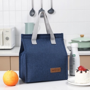 Geanta termoizolanta tip bento bag Flippy, camping cooler bag, Aluminiu, 22.5 x 13 cm, 3.3 L, albastru - Img 4