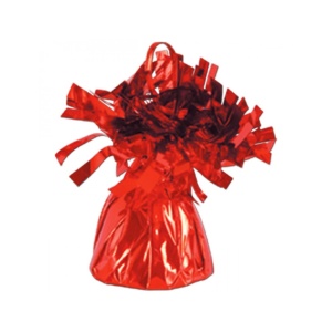 Greutate pentru Baloane cu Heliu, Flippy, din Folie cu Franjuri, 170g, 13 x 5 x 3 cm, Rosu - Img 3