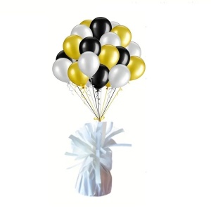 Greutate pentru Baloane cu Heliu, Flippy, din Folie cu Franjuri, 170g, 13 x 5 x 3 cm, Alb - Img 3