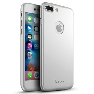 Husa Apple iPhone 7 IPAKY Full Cover 360 Argintiu + Folie Cadou - Img 2