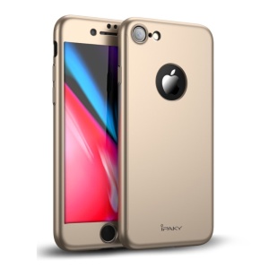 Husa Apple iPhone 8 IPAKY Full Cover 360 Auriu + Folie Cadou - Img 4