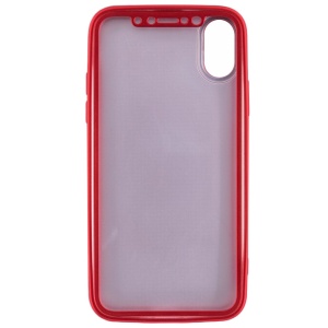 Husa Apple iPhone X Full Silicone 360 Rosu + Folie de protectie - Img 4