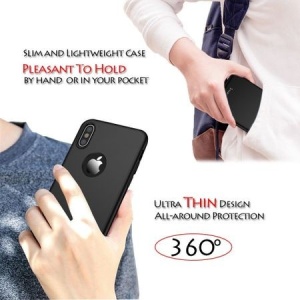 Husa Apple iPhone X IPAKY Full Cover 360 Negru + Folie Cadou - Img 11