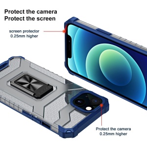 Husa de protectie Flippy compatibila cu Apple iPhone 13 Acrylic Armor cu suport Albastru - Img 5