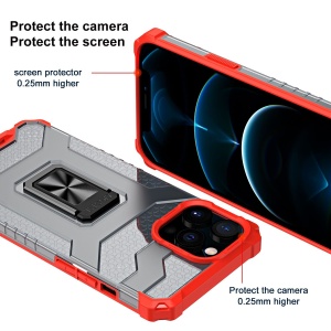 Husa de protectie Flippy compatibila cu Apple iPhone 13 Pro Max Acrylic Armor cu suport Rosu - Img 5