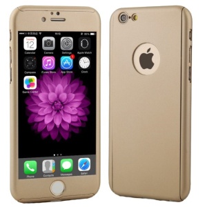 Husa de protectie Flippy compatibila cu Apple iPhone 7 Full Cover 360 Auriu + Folie de protectie - Img 2
