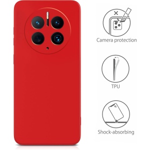 Husa de Protectie, Flippy, pentru Huawei Mate 50 Pro, Liquid Silicone, cu Microfibra pe Interior, Protectie Antisoc, Compatibil Incarcare Wireless, Rosu - Img 3