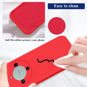 Husa de Protectie, Flippy, pentru Huawei Mate 60 Pro, Liquid Silicone, cu Microfibra pe Interior, Protectie Antisoc, Compatibil Incarcare Wireless, Rosu - Img 4