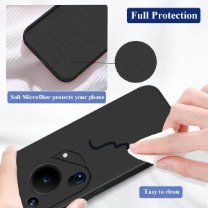 Husa de Protectie, Flippy, pentru Huawei Pura 70, Liquid Silicone, cu Microfibra pe Interior, Protectie Antisoc, Compatibil Incarcare Wireless, Negru - Img 6