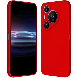 Husa de Protectie, Flippy, pentru Huawei Pura 70, Liquid Silicone, cu Microfibra pe Interior, Protectie Antisoc, Compatibil Incarcare Wireless, Rosu - Img 1