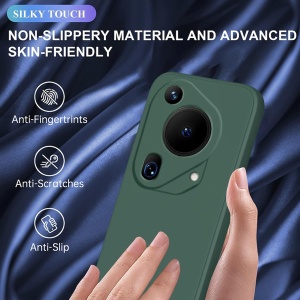 Husa de Protectie, Flippy, pentru Huawei Pura 70 Pro, Liquid Silicone, cu Microfibra pe Interior, Protectie Antisoc, Compatibil Incarcare Wireless, Verde - Img 7
