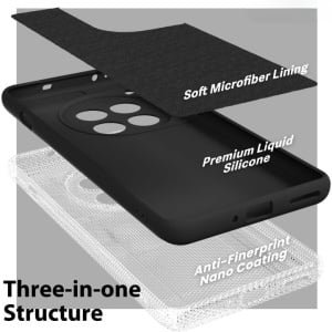 Husa de Protectie, Flippy, pentru OnePlus 12 5G, Liquid Silicone, cu Microfibra pe Interior, Protectie Antisoc, Compatibil Incarcare Wireless, Negru - Img 2