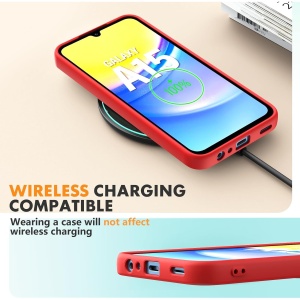 Husa de Protectie, Flippy, pentru Samsung Galaxy A15, Liquid Silicone, cu Microfibra pe Interior, Protectie Antisoc, Compatibil Incarcare Wireless, Rosu - Img 3