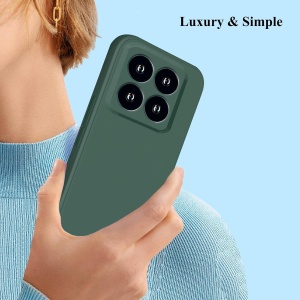 Husa de Protectie, Flippy, pentru Xiaomi 14, Liquid Silicone, cu Microfibra pe Interior, Protectie Antisoc, Compatibil Incarcare Wireless, Verde - Img 3